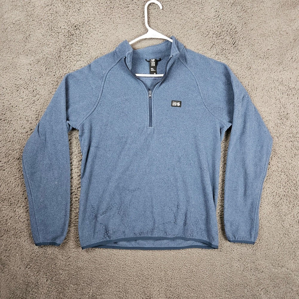 Mountain Hardwear Mens Blue 1/4 Zip Fleece Pullover Size Medium‎